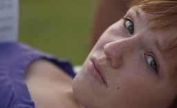 portrait, reading, woman